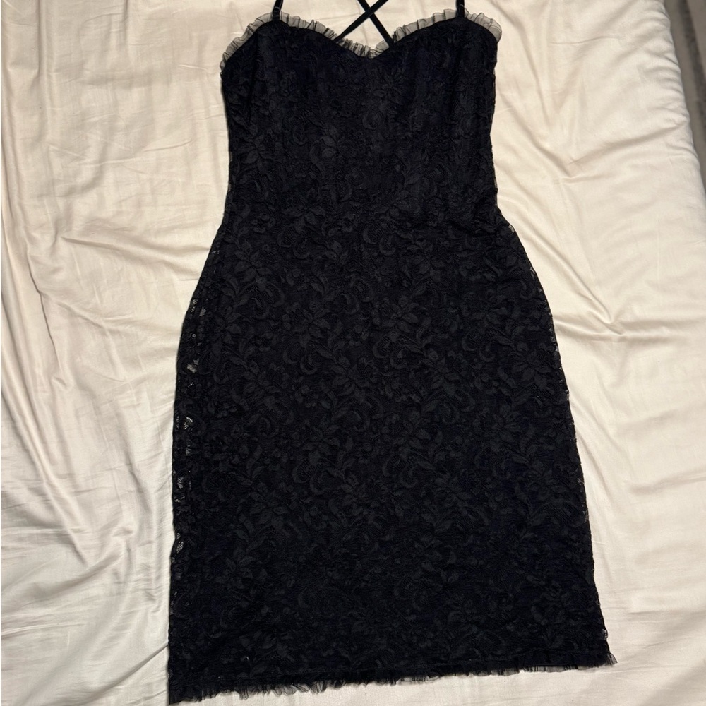 Nicole Miller Black Lace Dress